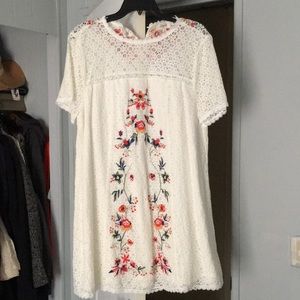 Embroidered white dress